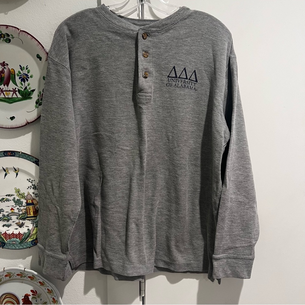 Tri Delta Button Down Henley Long Sleeve